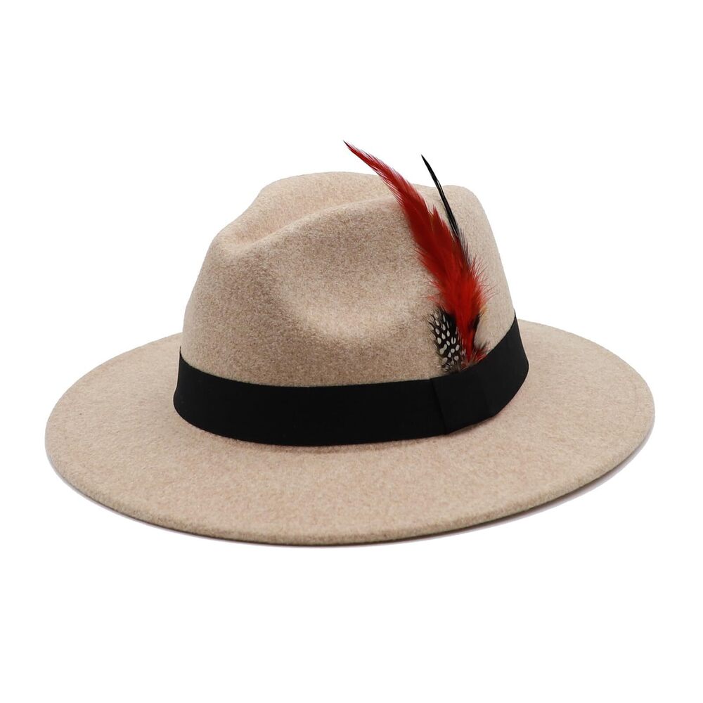 5902 Fedora Hats Classic Wide Brim Fedora Hat Dress Hats Panama Hat